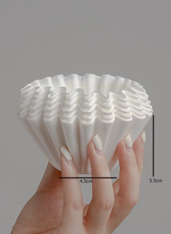 Hoasis 1-2 Cups of Coffee Filters, 50 Pieces of Hand Brewed Coffee Filters, Coffee Filter Basket Wavy Coffee Filter for Drip Coffee Makers No.155 - Image 4
